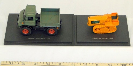 EARLY MODEL DIECAST TRACTORS ON BASE