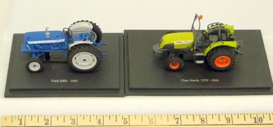 EARLY MODEL DIECAST TRACTORS ON BASE