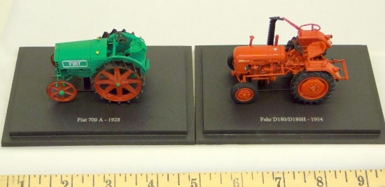 EARLY MODEL DIECAST TRACTORS ON BASE