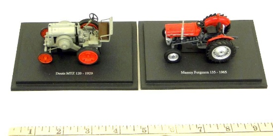 EARLY MODEL DIECAST TRACTORS ON BASE