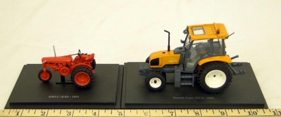 EARLY MODEL DIECAST TRACTORS ON BASE