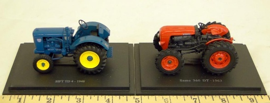 EARLY MODEL DIECAST TRACTORS ON BASE