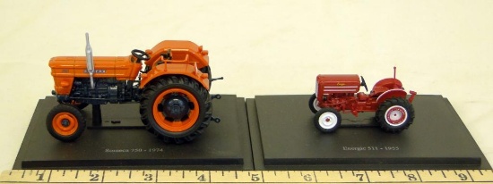 EARLY MODEL DIECAST TRACTORS ON BASE