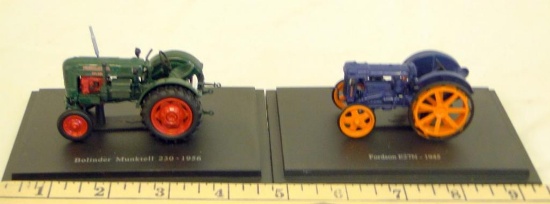 EARLY MODEL DIECAST TRACTORS ON BASE