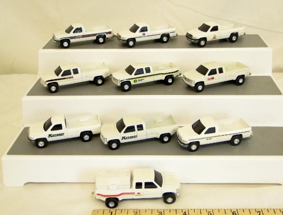 SCALE: 1:64 ERTL DEALER SUPPLY TRUCKS - KNUDSON, JOHN DEERE, CASE, NEW HOLLAND -EMPLOYEE, MASSY