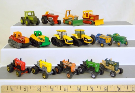 SCALE: 1:64 LESNEY MATCHBOX MATCHBOX AND VINTAGE LESNEY TRACTORS: (6) 1970'S LESNEY; 2001 TRACTORS;
