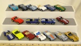 SCALE: 1/64 1982 HOT WHEELS; FORD COBRAS - HOODS OPEN, 2 HAVE GOOD YEAR TIRES