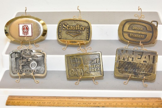 BELT BUCKLES KW-RED AND WHITE, AVCO NEW IDEA, OMAHA STANDARD-CD HIT, STAUFFER CHEMICALS 1984 PREMIER