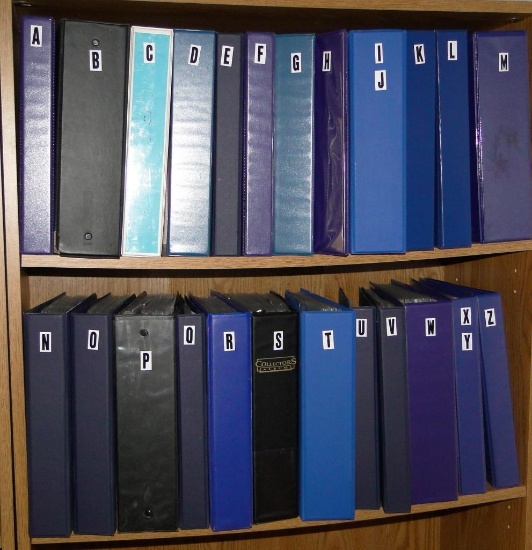 PERSONAL COLLECTION A-Z (24 BINDERS) OF BASEBALL CARD'S IN PLAYERS LAST NAME ORDER. CARDS ARE