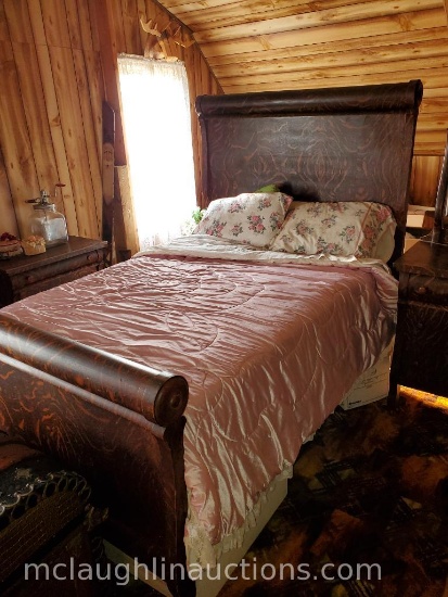 Full size "Tiger Oak" antique Bed Room set