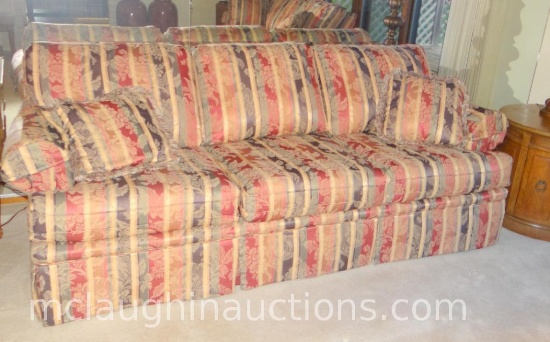 7 FOOT LONG STRIPED FLORAL PATTERN COUCH