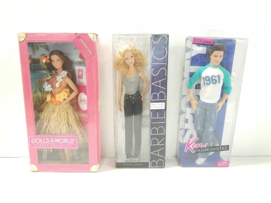 Group of 3 collectible Barbies brand new in the package. Featuring Black Label model number three,