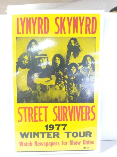 Vintage Lynyrd Skynyrd Street survivors concert poster. From the 1977 winter tour.