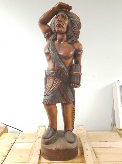 Nice-looking cigar store Indian that is approximately 39 in tall. This piece has been repaired but