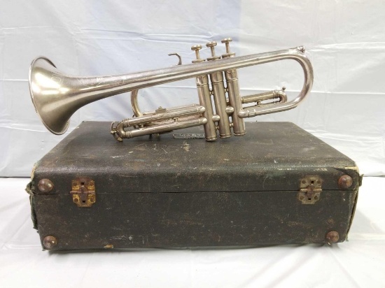 Martin Standard United States Marine Corps trumpet/cornet that appears to be in good condition.