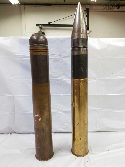 Pair of large military shells that would look great displayed in any man cave or game room. Large