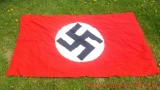 German Nazi flag that measures 6.2 x 3.7. Note, we do not condone the atrocities committed by the