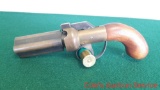 CMC pepperbox 36 caliber handgun. 4 barrels, cap and ball, 3 and 1/8 inch barrel, overall 9 inch,
