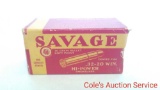 Box of savage 32-20 win hi power smokeless ammunition.