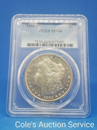 1881-s United States Morgan silver dollar. Beautiful coin graded ms-64 by PCGS. na