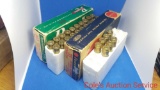 full box of Remington 303 Savage caliber ammunition and one partial box of Peters 35 caliber