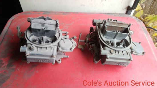 Pair of four barrel Holley carburetors in good condition. One is model 0172, the other is model 1650