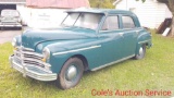 1949 Plymouth deluxe 4 door. Features 6 cylinder Flathead engine with automatic transmission. Ran