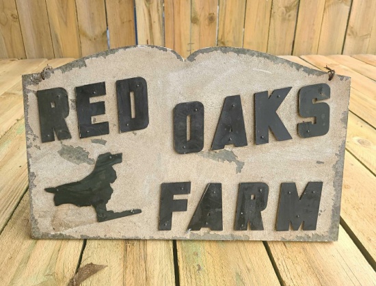 Antique two sided wooden farm sign.