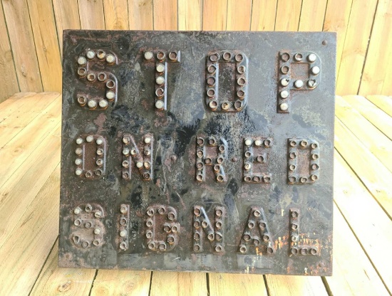 Antique railroad sign, see photos for details.