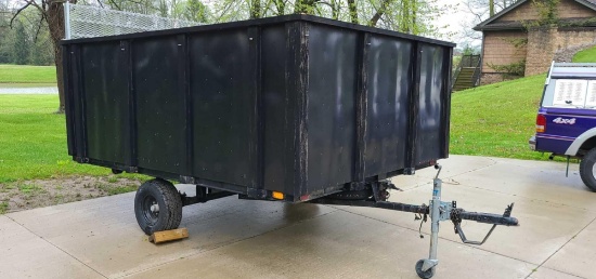 Heavy duty single axle tilt/dump bed trailer in great condition. The bed measures 10 ft long x 7.5