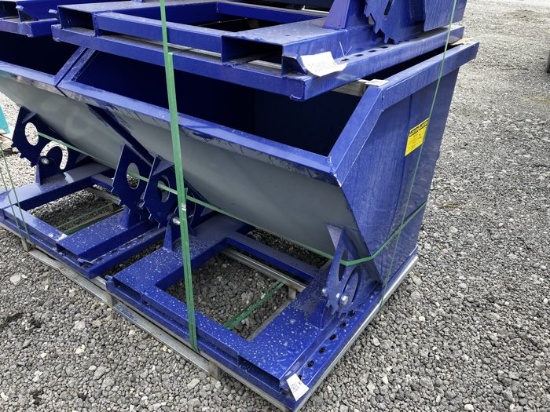 BLUE FORKLIFT SELF DUMPING BINS