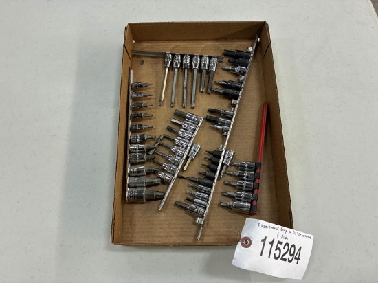 ASSORTMENT SNAP ON 1/4" DRIVE TORKS & ALLEN