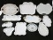 Lot of 11 Antique Milk Glass Small Trays