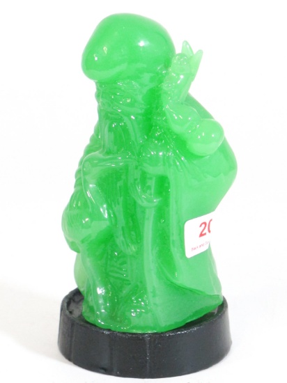 4" Jade Green Glass Oriental Figure
