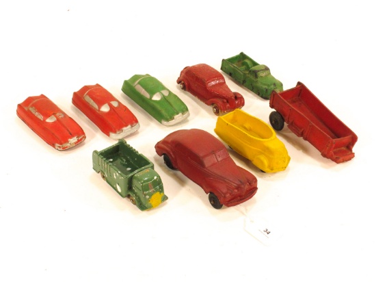 Lot of Nine Assorted Rubber Vehicles