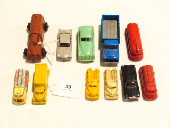 Lot of 11 Small Assorted Plastic Cars