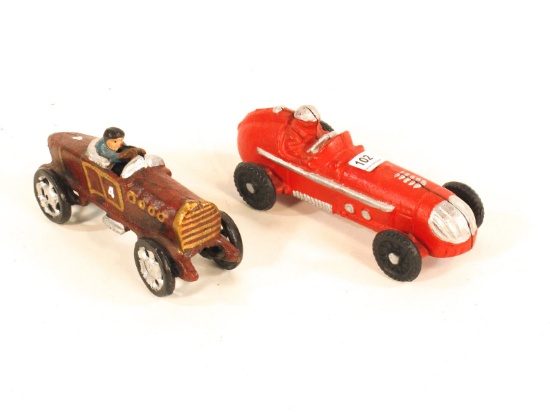 Lot of 2 Reproduction Cast-Iron Racecars