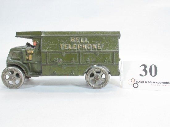 8" Hubley Cast Iron Bell Telephone Truck