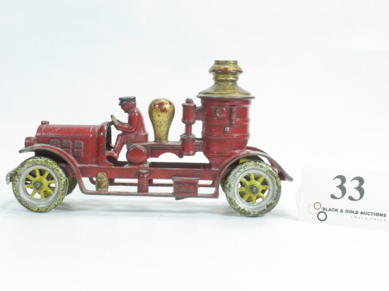 10-1/2" Kenton Toys Cast Iron Fire Engine