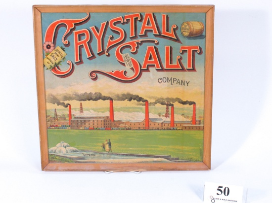 Framed Crystal Salt Company Paper Sign