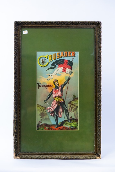 Crusader Tobacco framed, matted ad