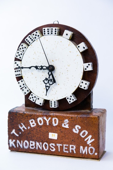 Homemade advertising brick/dice clock
