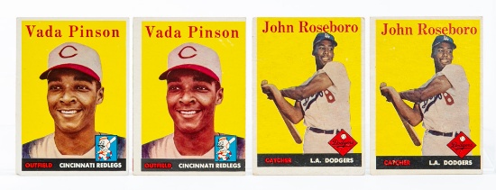 1958 Topps #42 Roseboro, #420 Pinson Rookie Cards