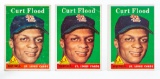 1958 Topps #464 Curt Flood Rookie Cards - Lot of 3