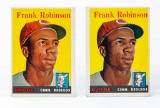 1958 Topps #285 Frank Robinson (HOF) lot of 2