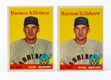 1958 Topps #288 Harmon Killebrew (HOF) lot of 2