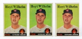 1958 Topps #324 Hoyt Wilhelm (HOF) lot of 3 cards