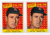 1958 Topps #485 Ted Williams All-Star cards (2)