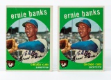 1959 Topps #350 Ernie Banks (HOF)--lot of 2