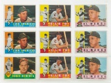 1960 Topps Hall of Famers lot--sheet of 9 cards